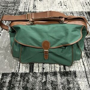 Vintage Polo Ralph Lauren Large Shoulder Strap Bag Green‎ Brown Approx 19x9x11.5